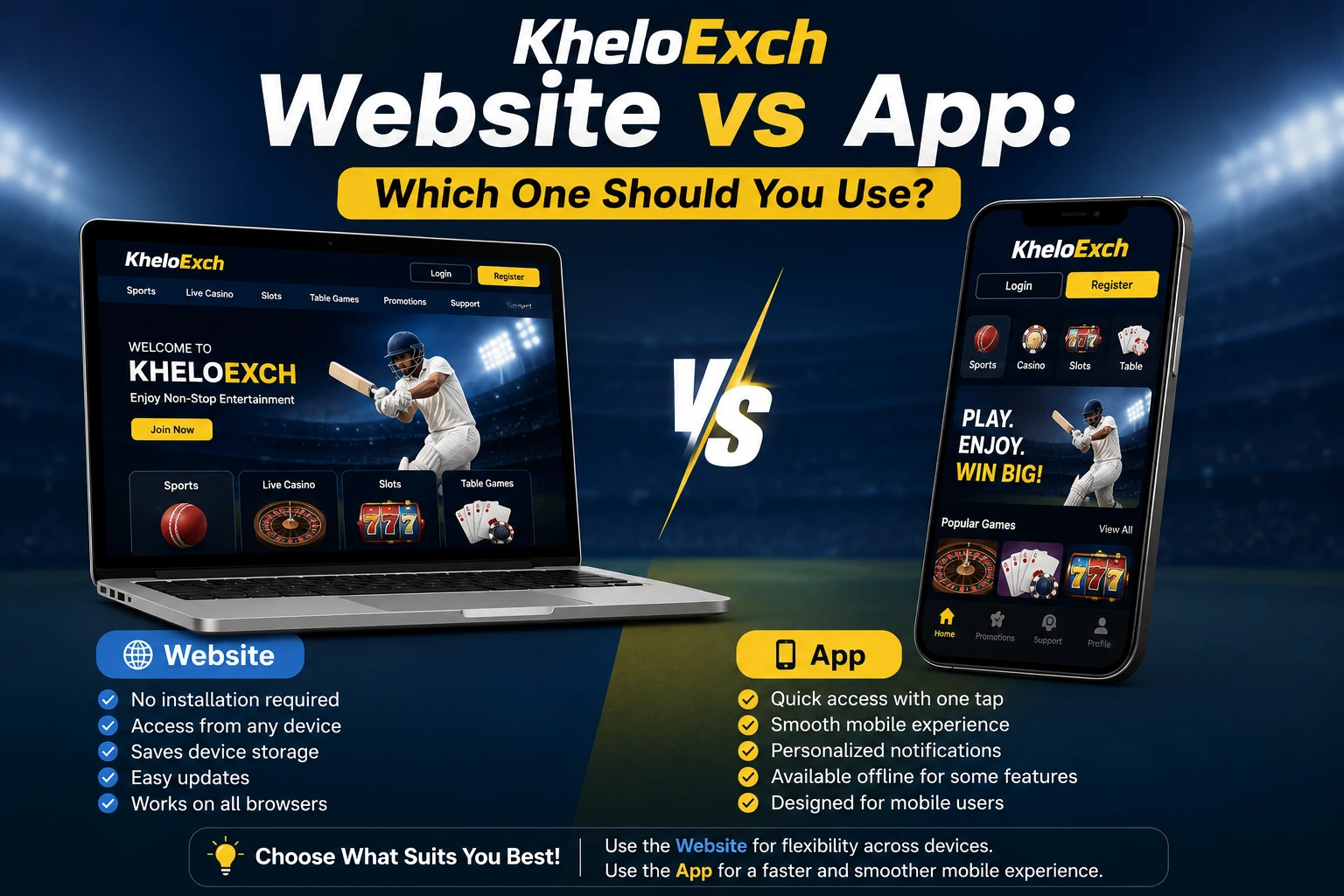 KheloExch Website vs App: Which One Should You Use?